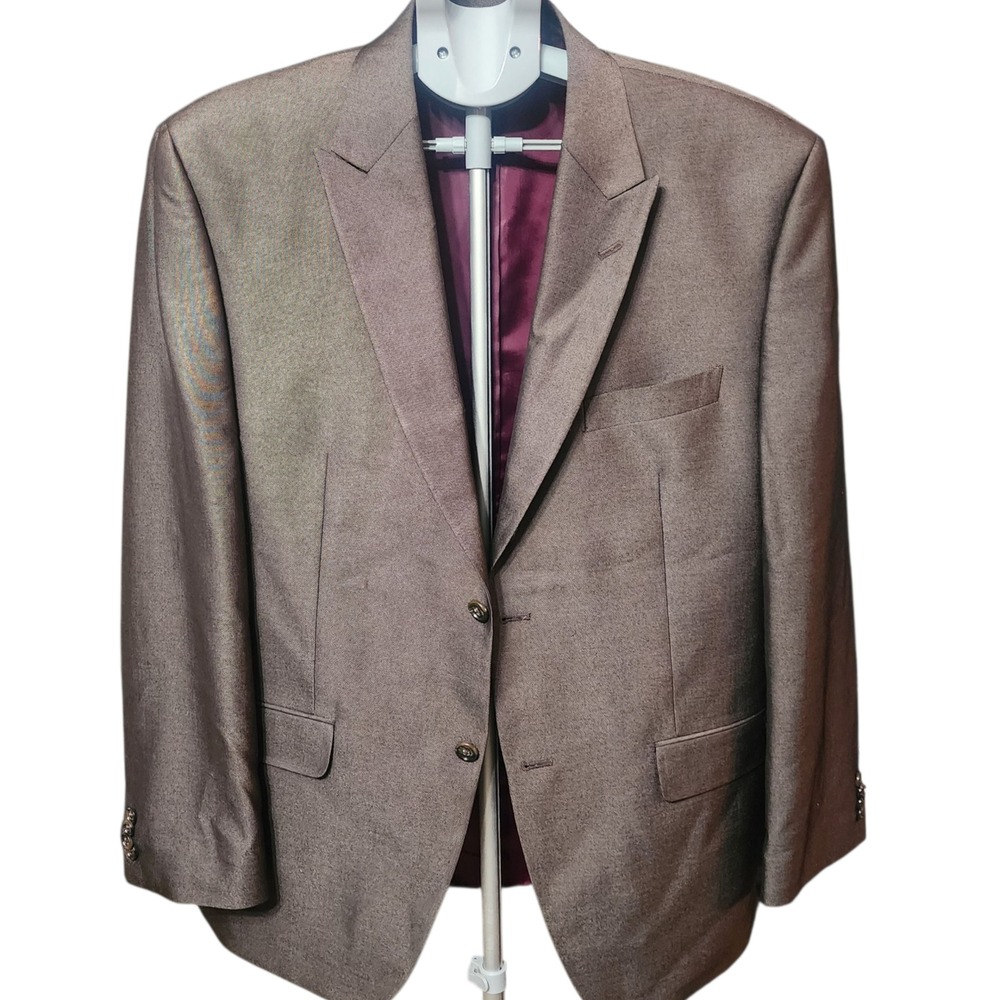 Sean John Men's‎ Blazer Jacket 42R Brown Two-Button Suit Coat Fully Lined